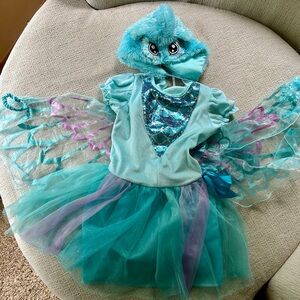 Girls peacock costume medium